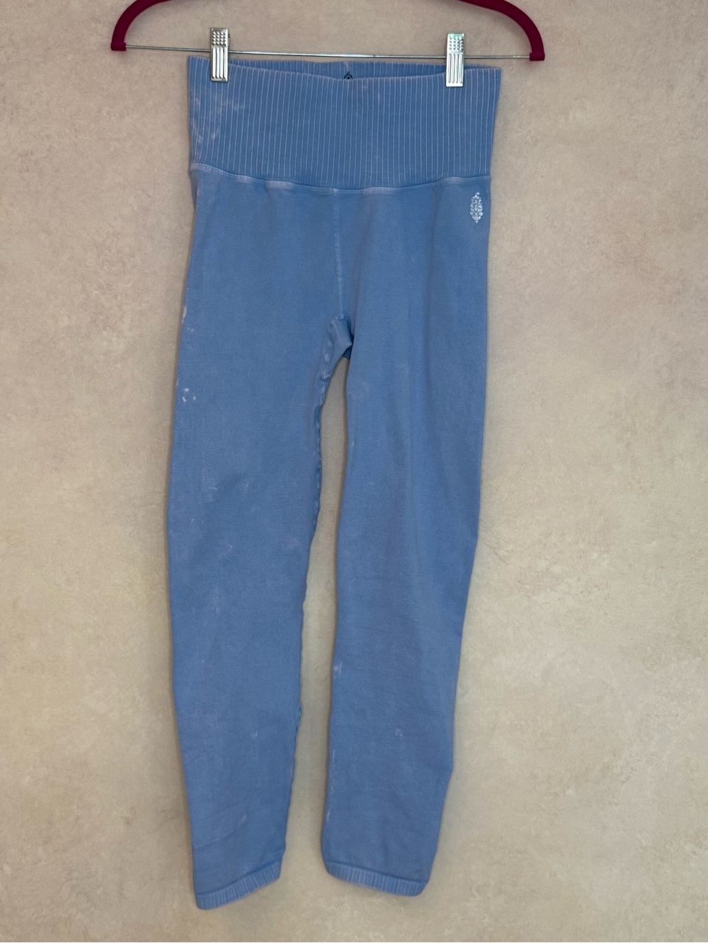 Free People Movement High-Waist Ribbed Light Blue Leggings